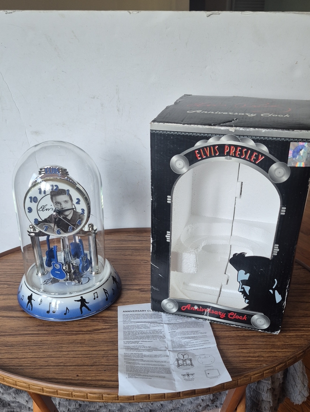 Elvis Presley Anniversary Dome Clock - Blue & Silver Preowned.